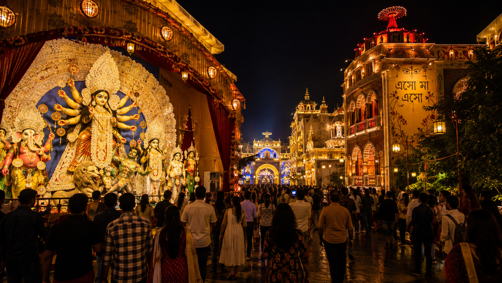 Maa Durga at a Kolkata Durga Puja pandal